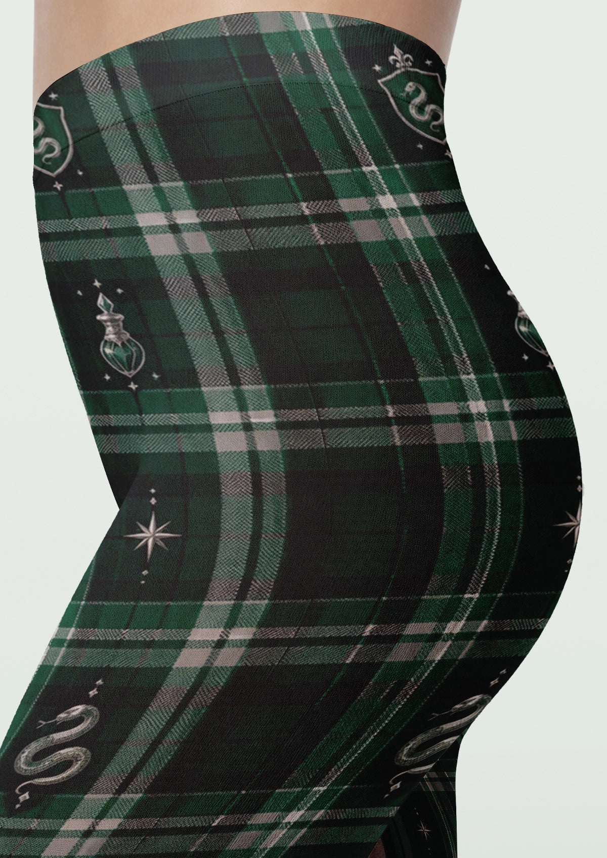 Green Magic Academy Plaid Tights