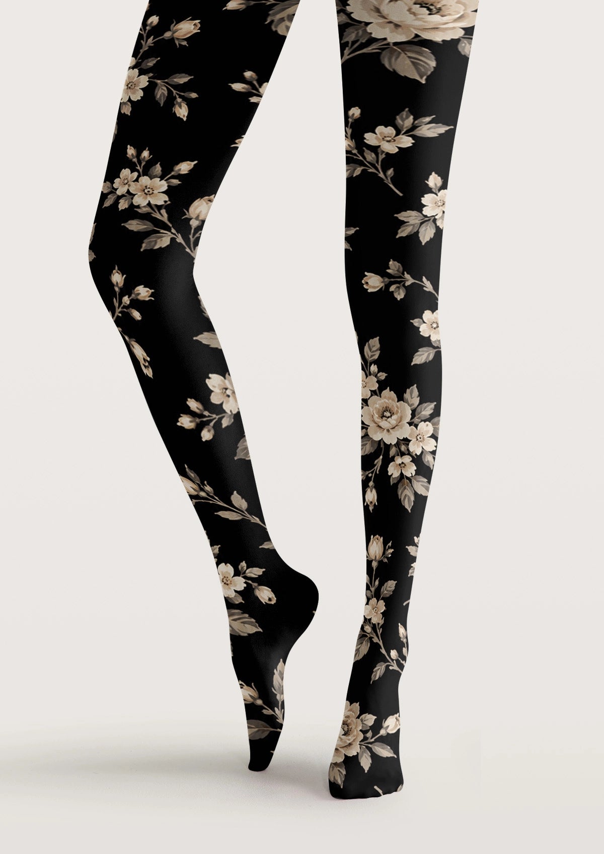 Black Florals Tights