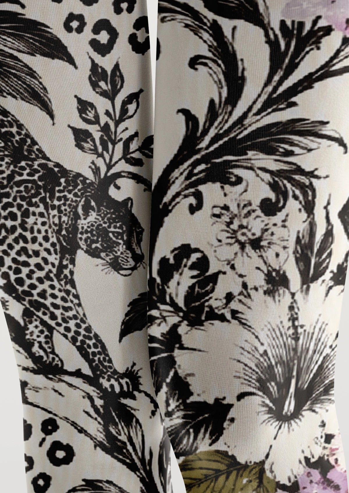 Flowers And Leopards Tights