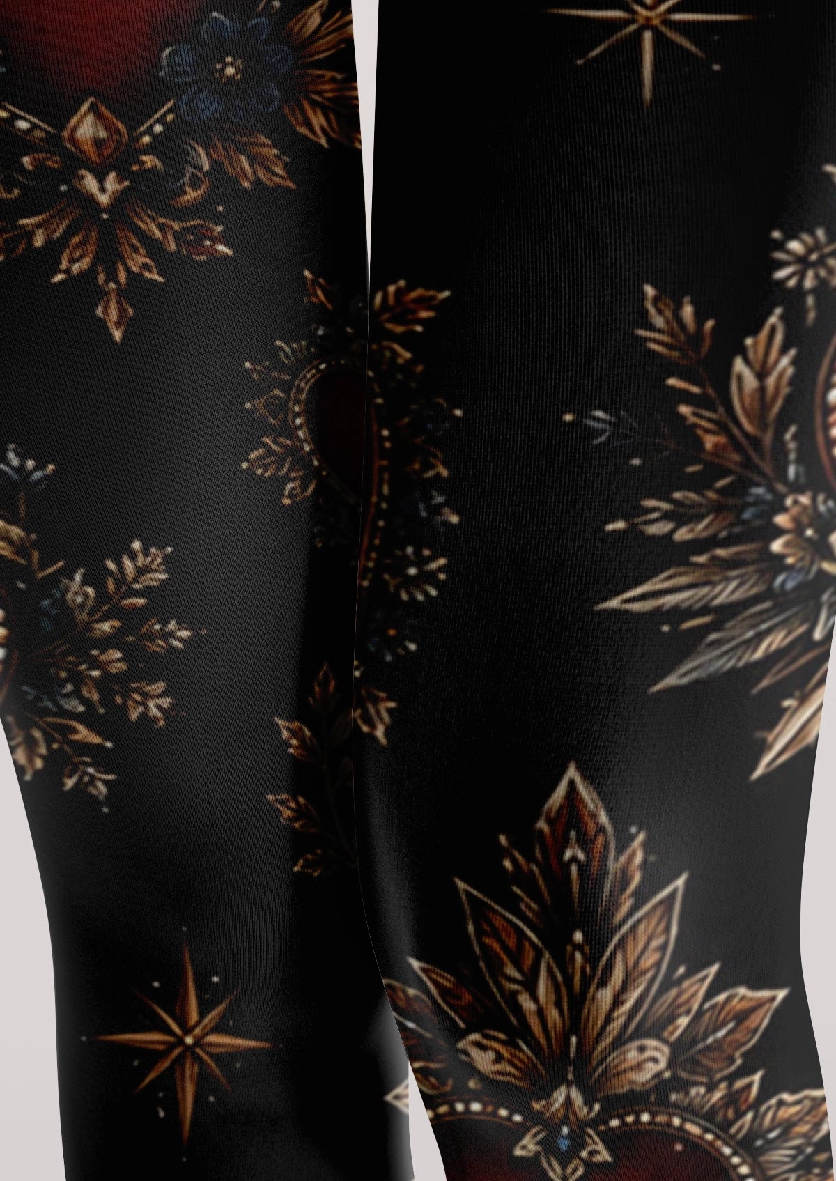 Black Heart Badge Tights