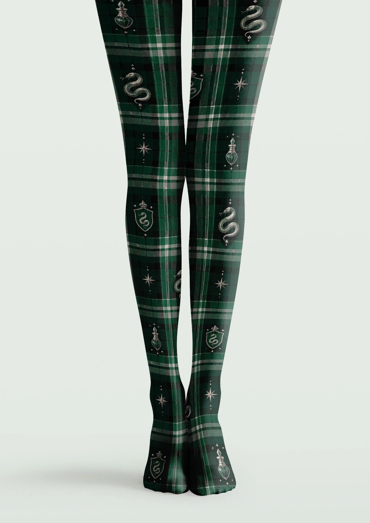 Green Magic Academy Plaid Tights