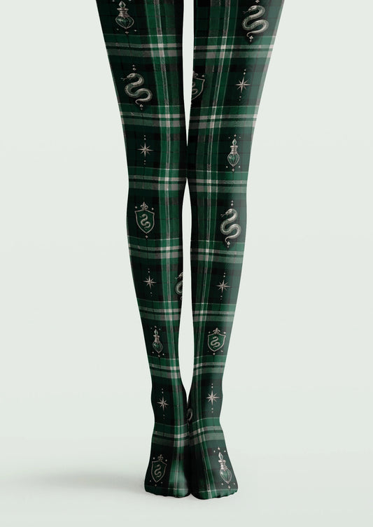 Green Magic Academy Plaid Tights