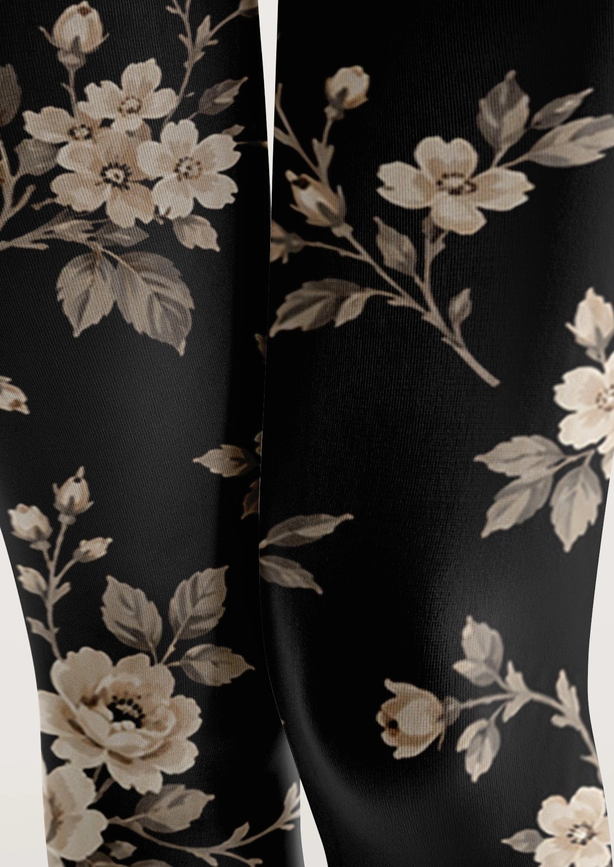 Black Florals Tights