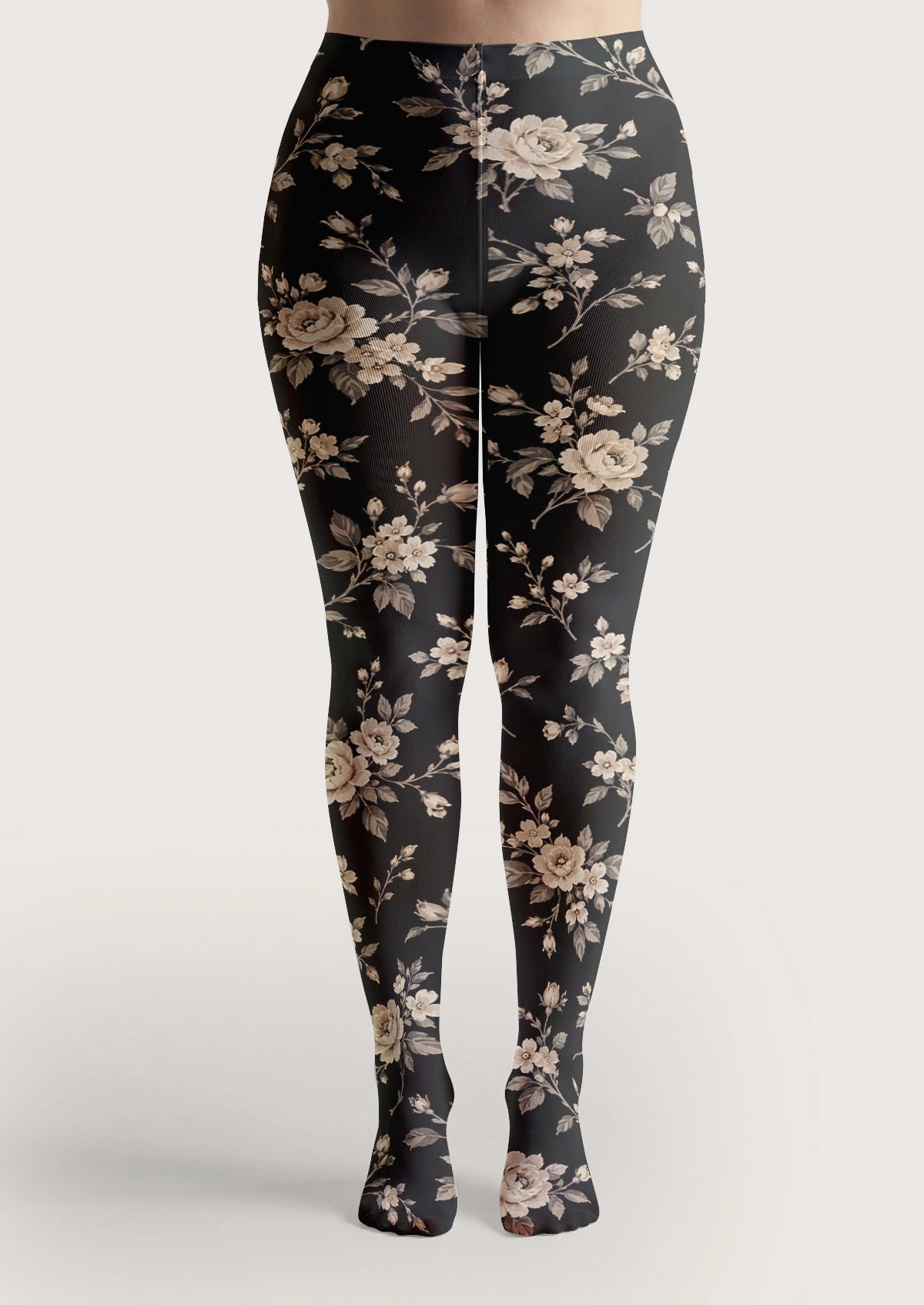 Black Florals Tights