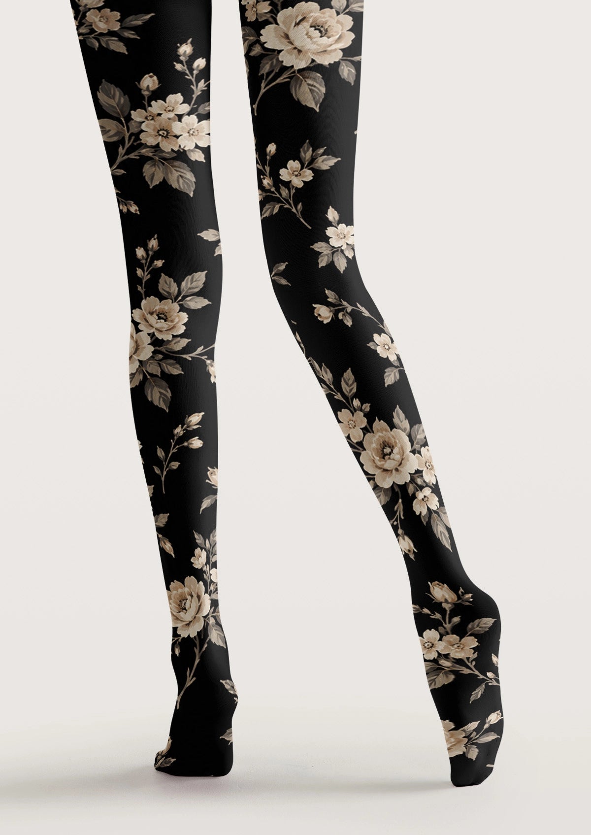 Black Florals Tights