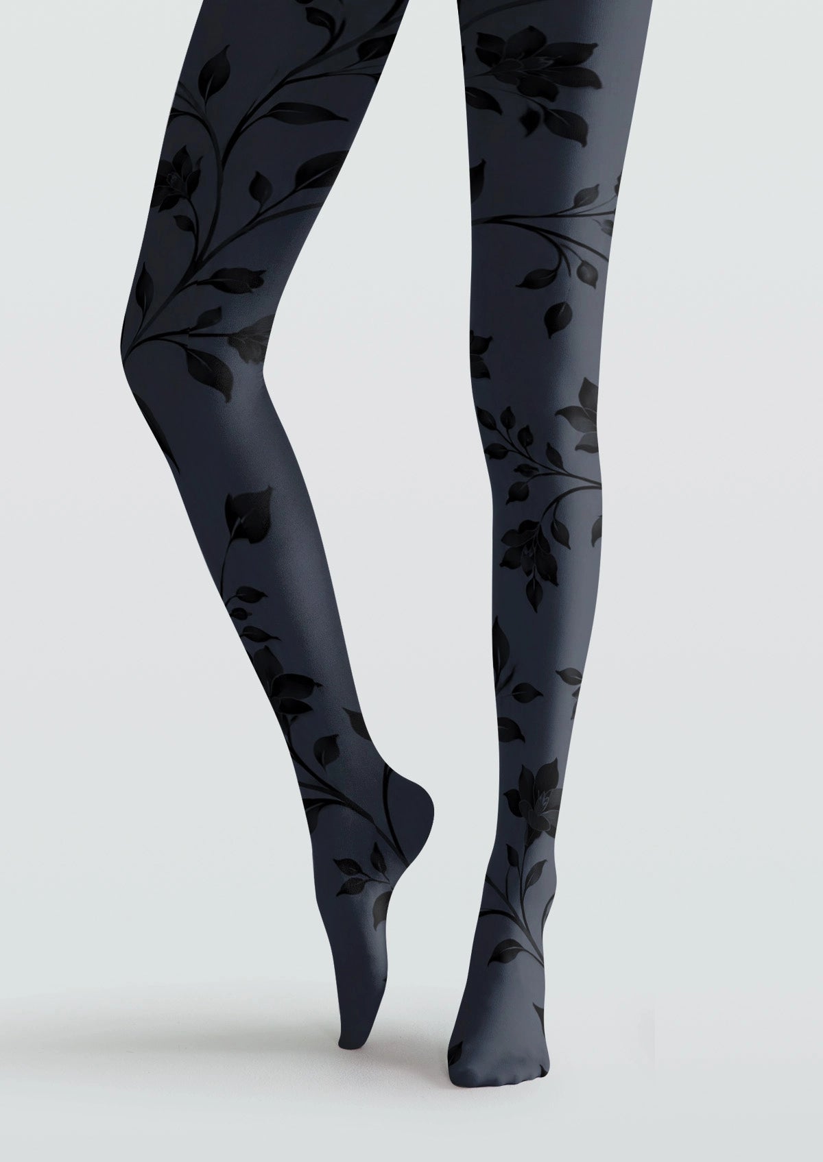 BLue Minimalist Florals Tights