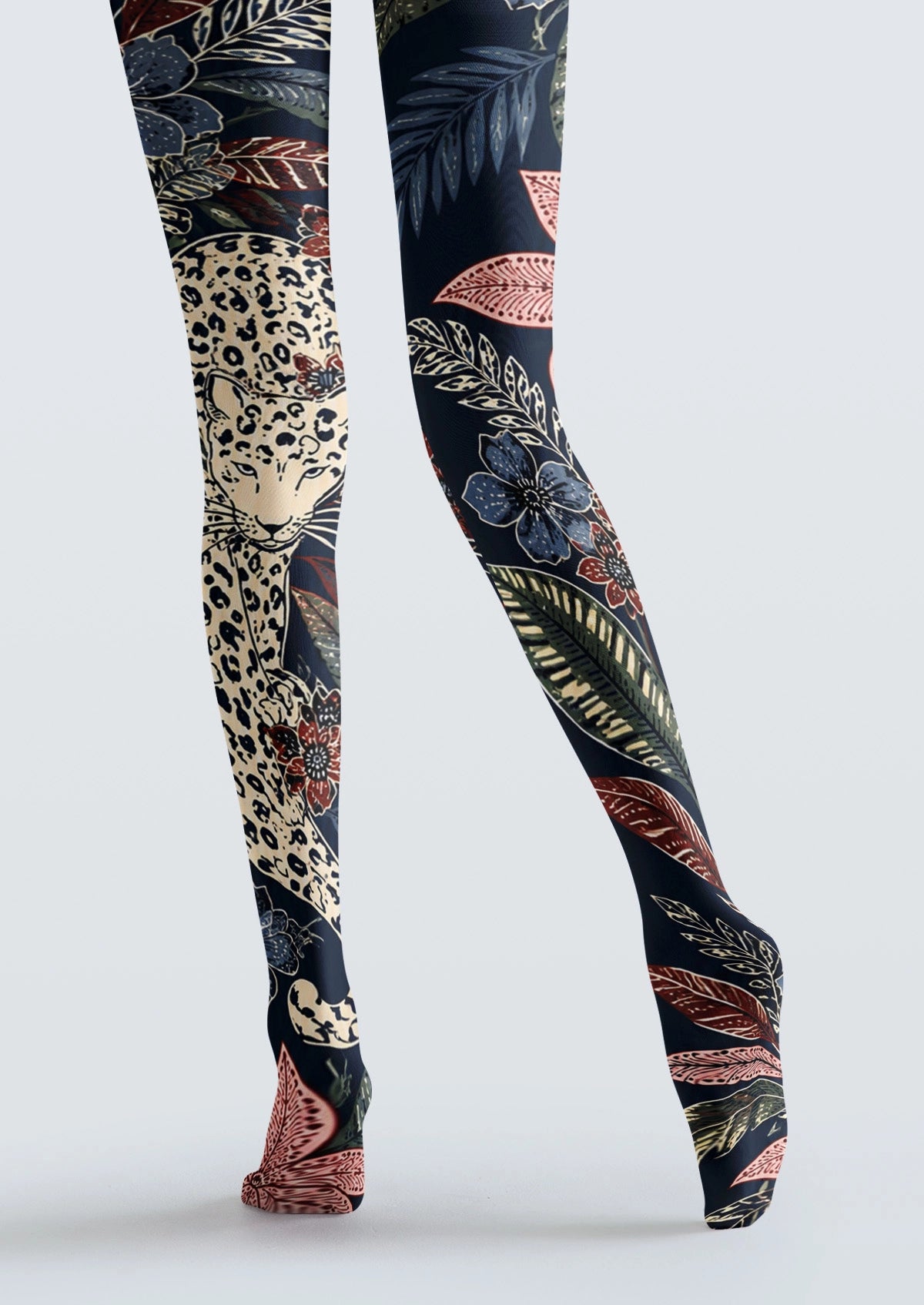 Deep Blue Jungle Cheetah Tights