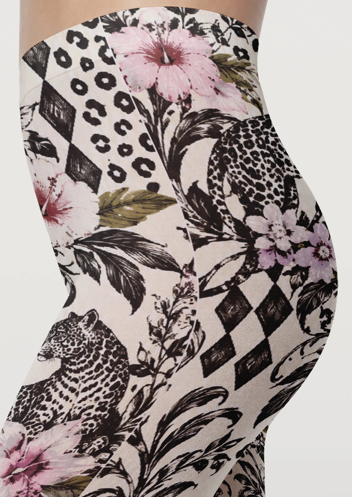 Flowers And Leopards Tights