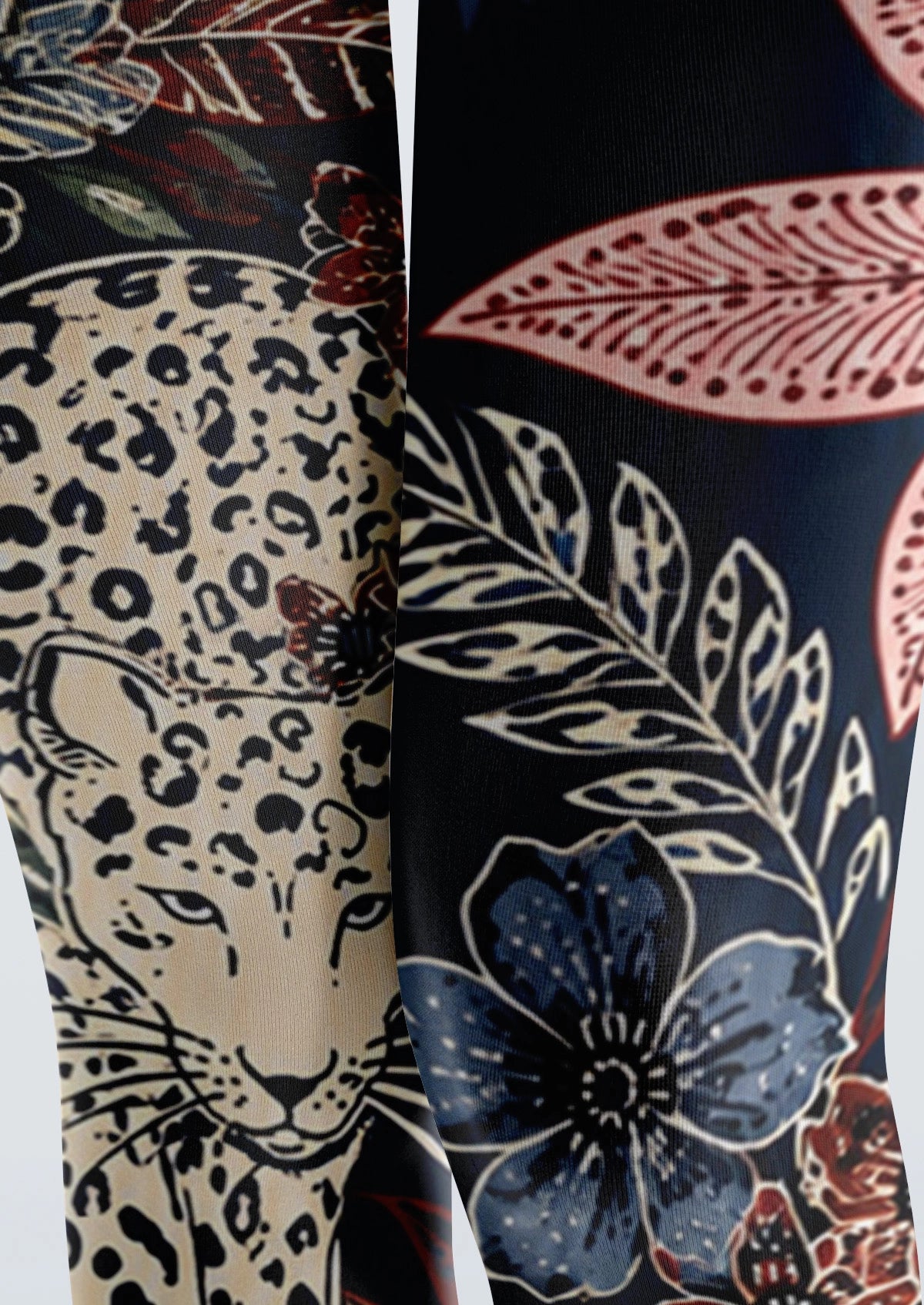 Deep Blue Jungle Cheetah Tights