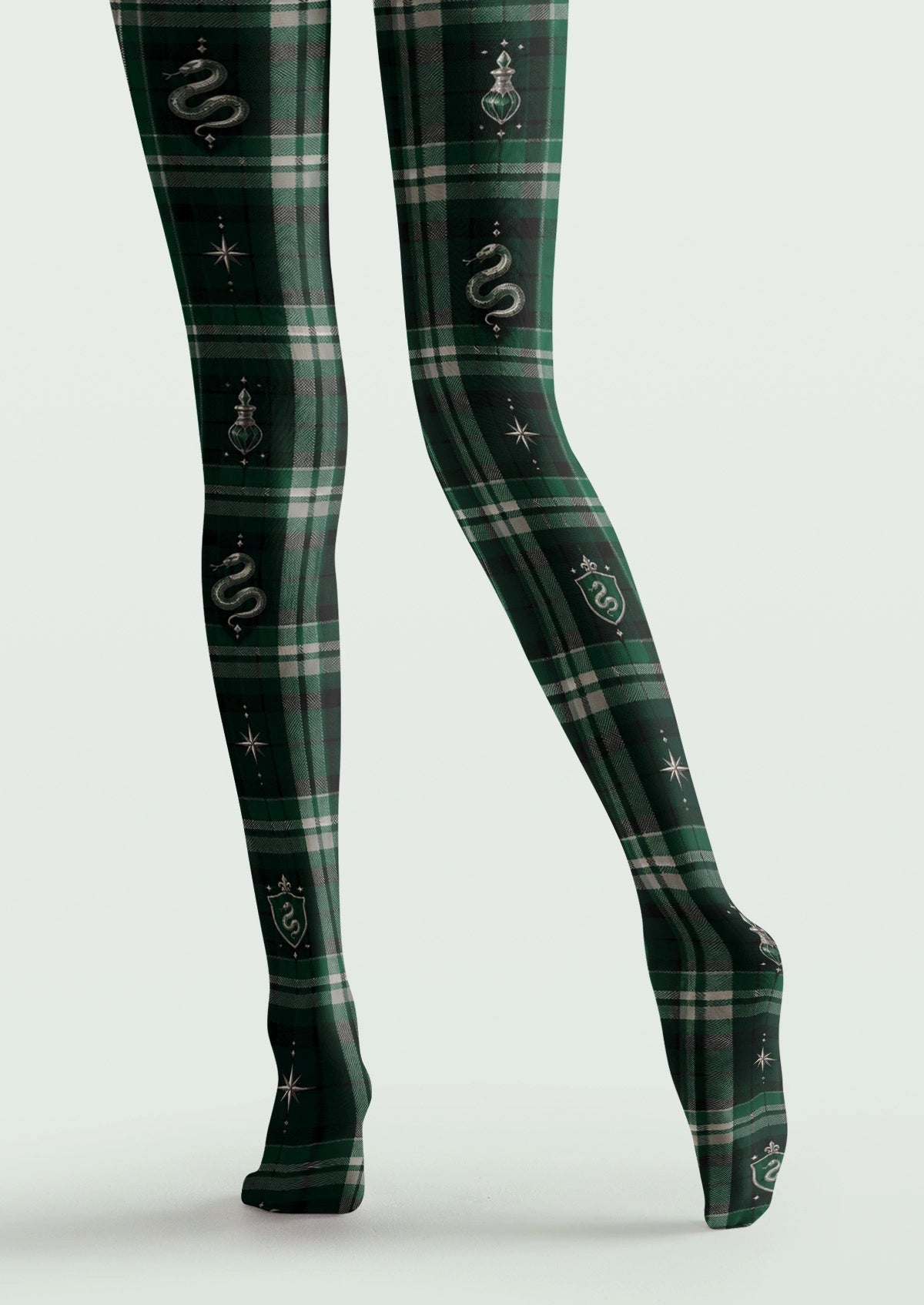 Green Magic Academy Plaid Tights