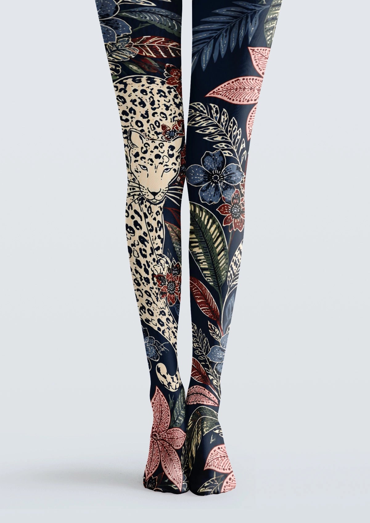 Deep Blue Jungle Cheetah Tights