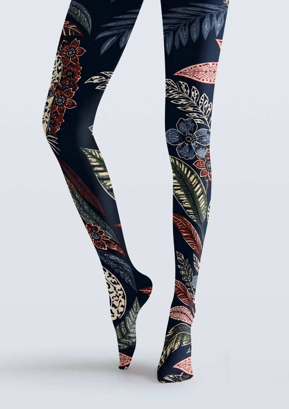 Deep Blue Jungle Cheetah Tights