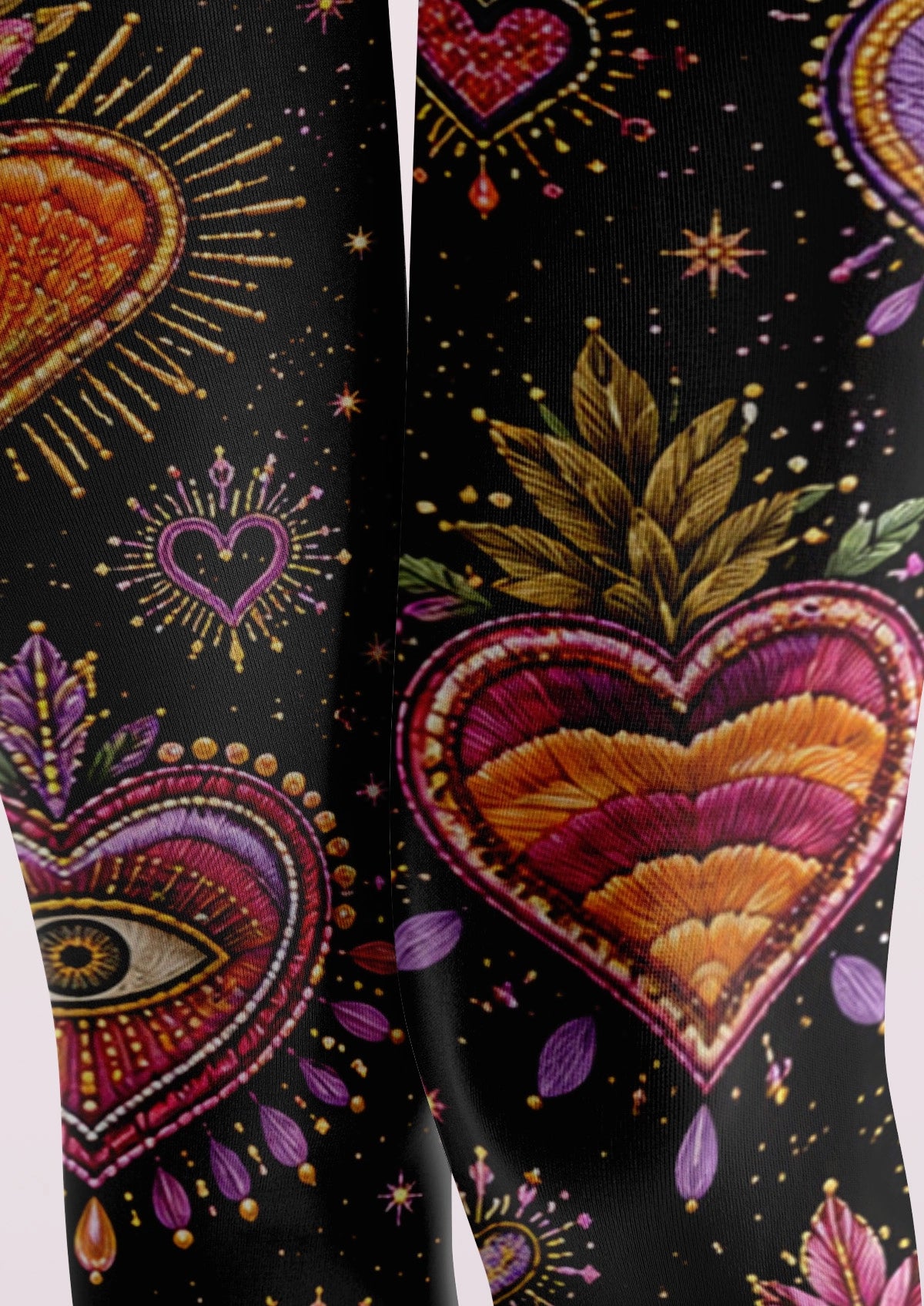 Pink Heart Motif Tights