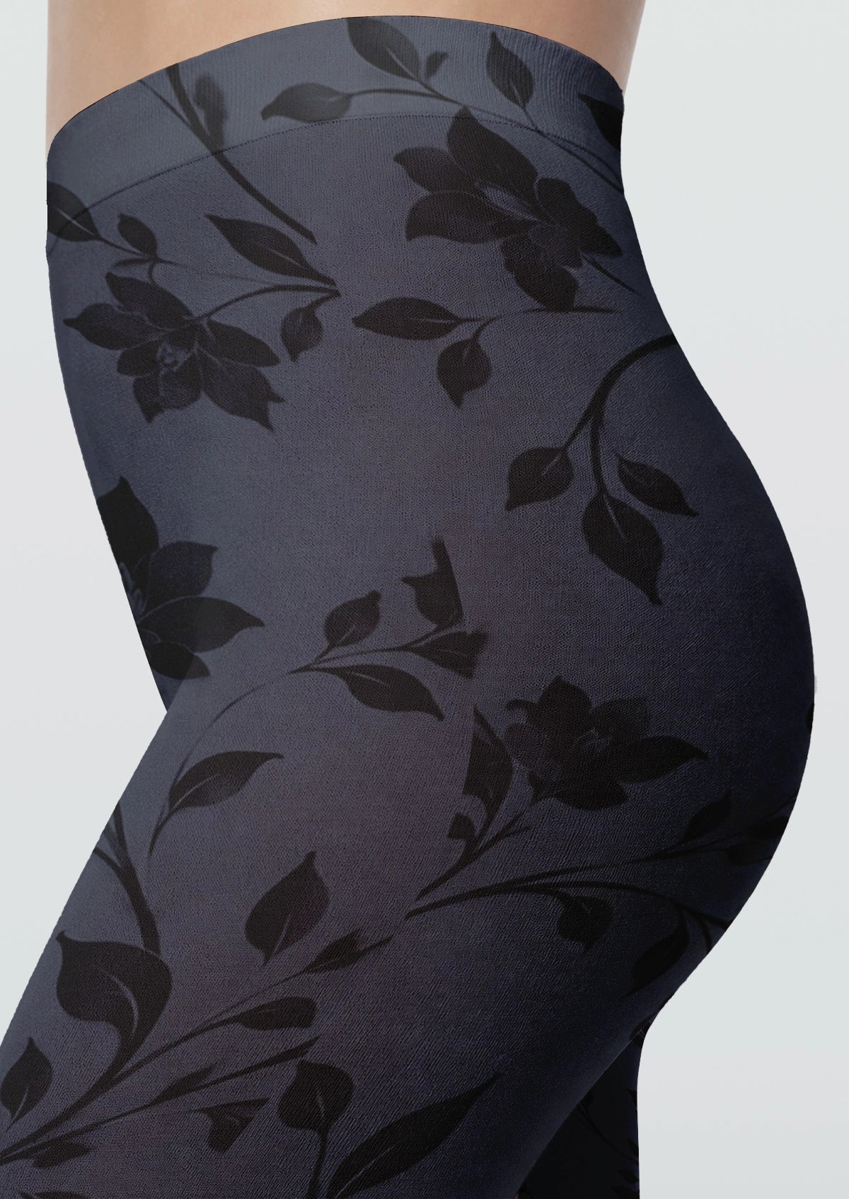 BLue Minimalist Florals Tights