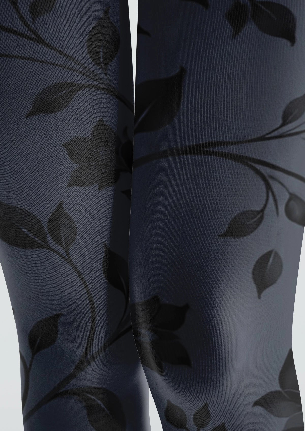 BLue Minimalist Florals Tights