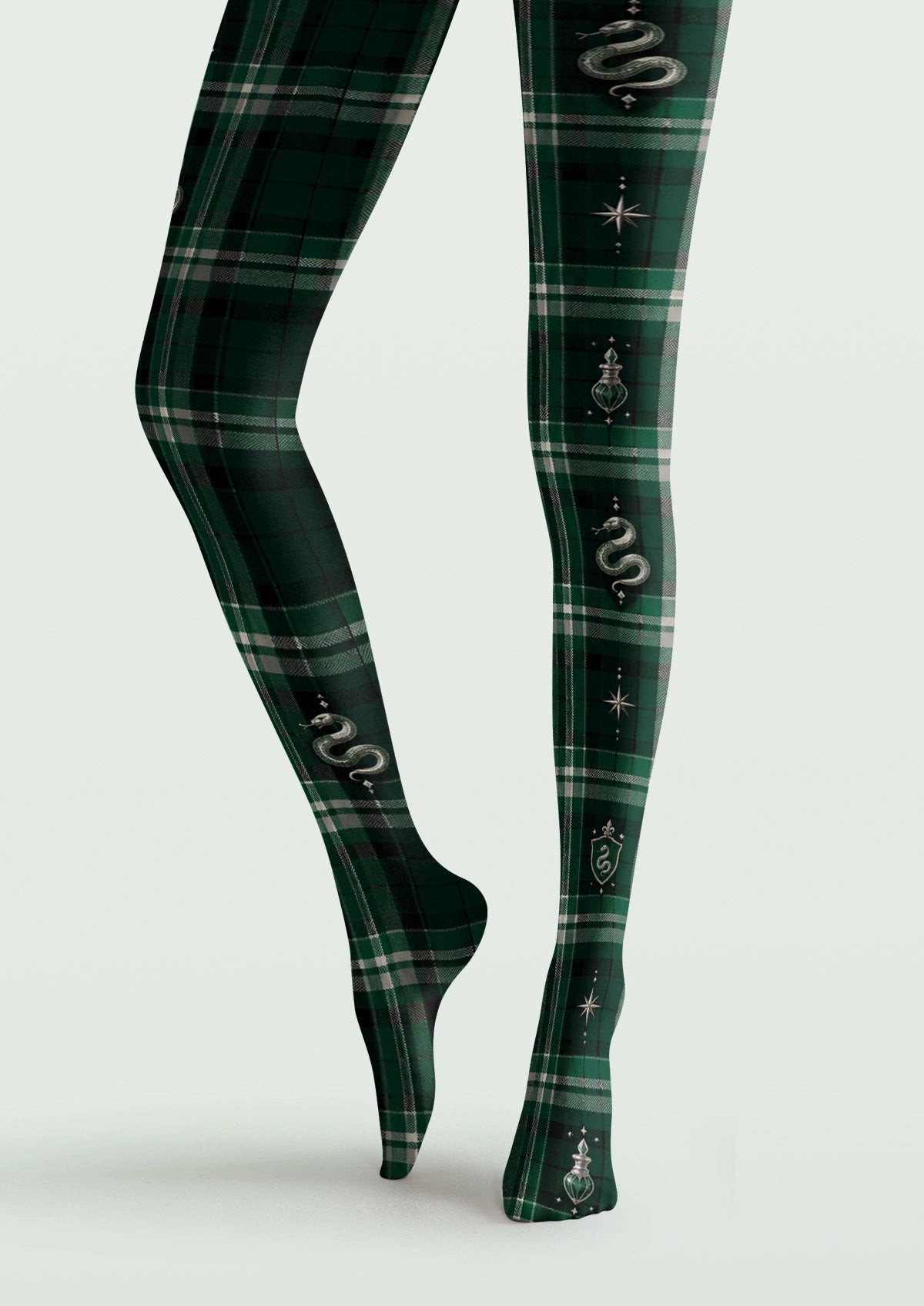 Green Magic Academy Plaid Tights