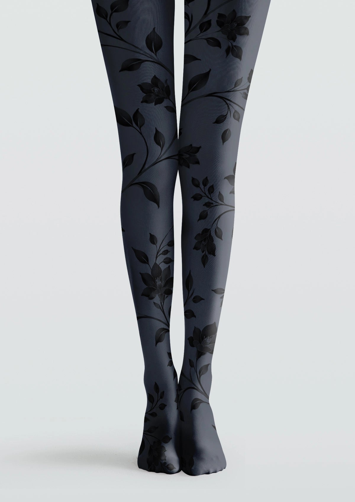 BLue Minimalist Florals Tights