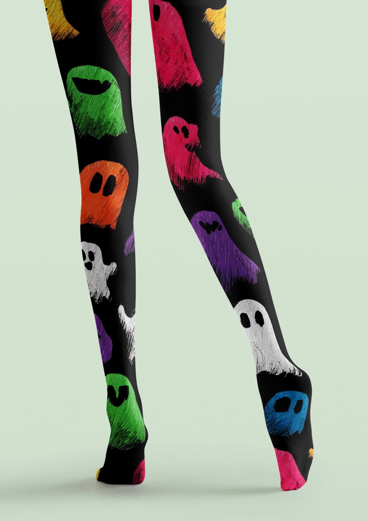 Colorful Little Ghosts Tights