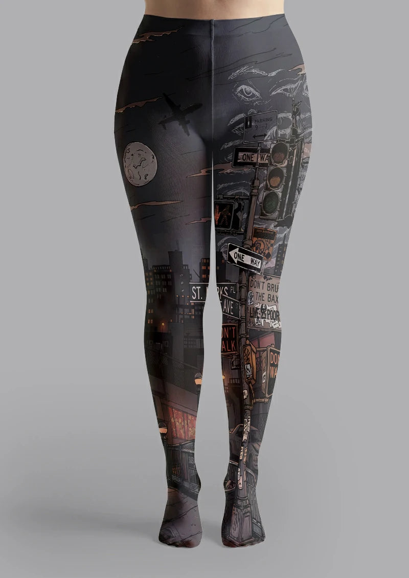 Gray City Street Tights