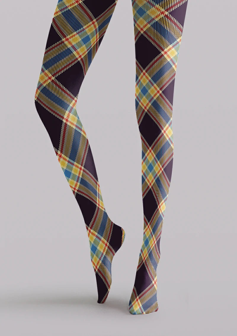 Multicolor Tartan Plaid Tights