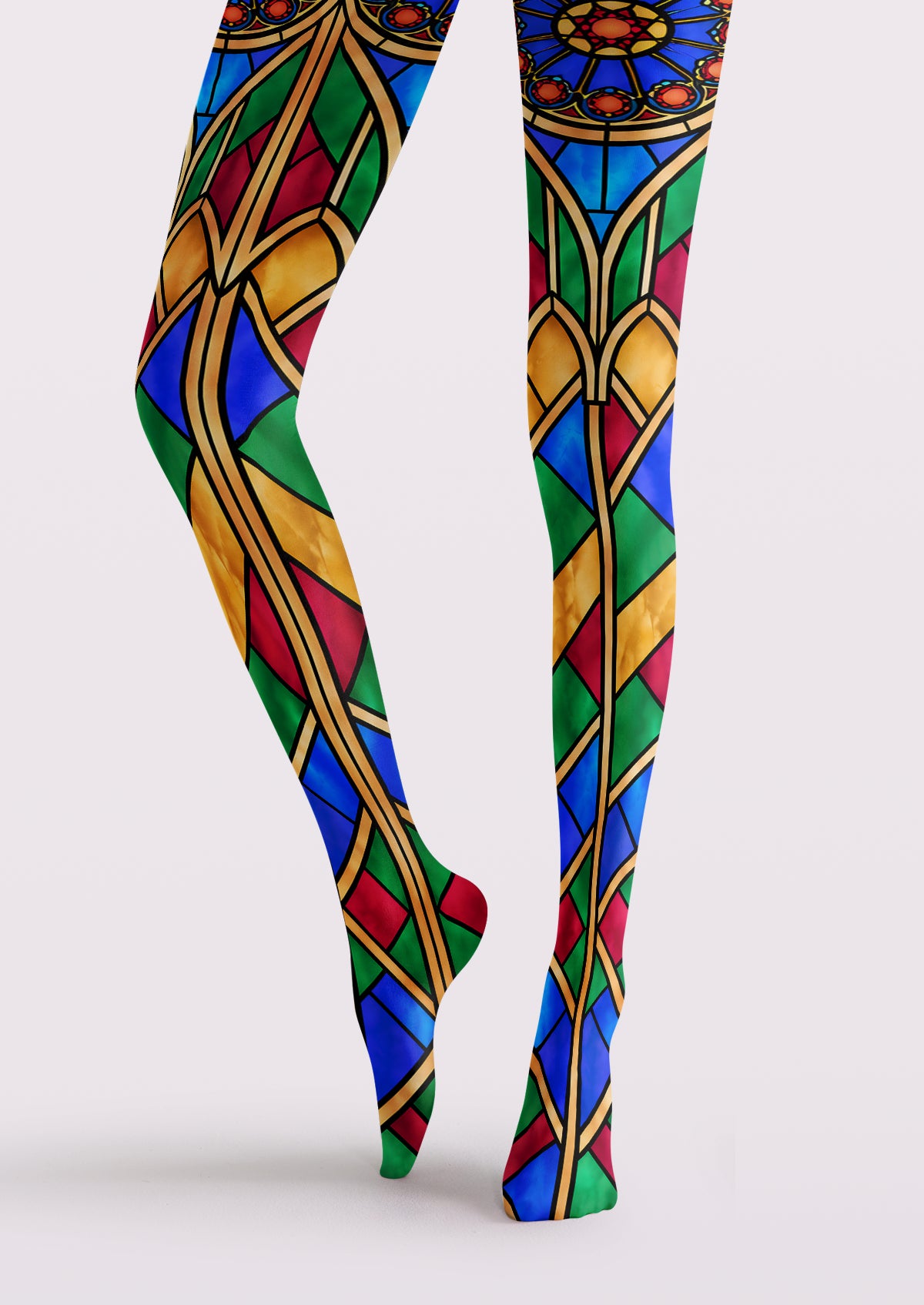 Multicolor Stained Glass Window Tights