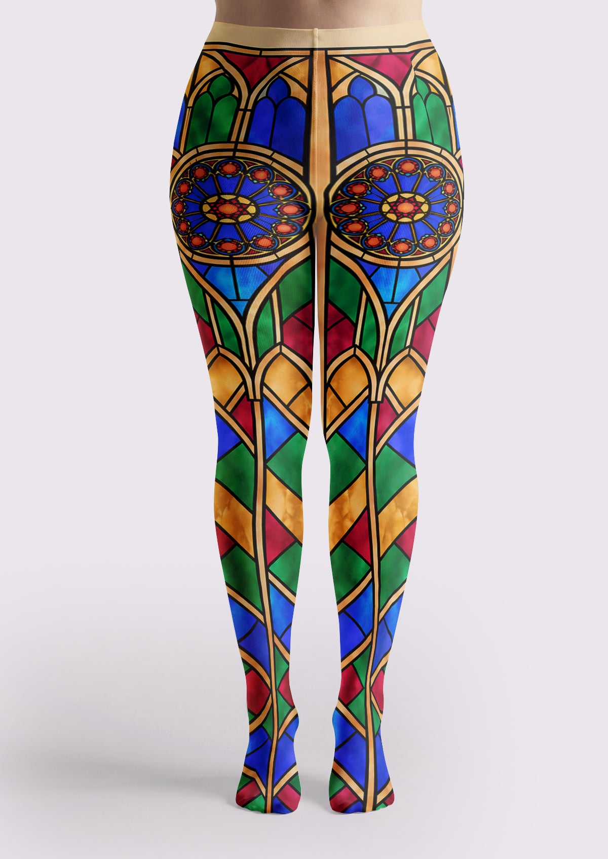 Multicolor Stained Glass Window Tights