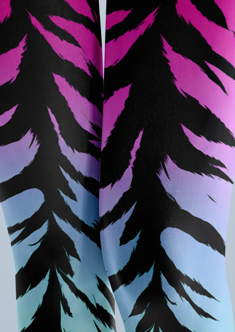 Black Gradient Zebra Tights