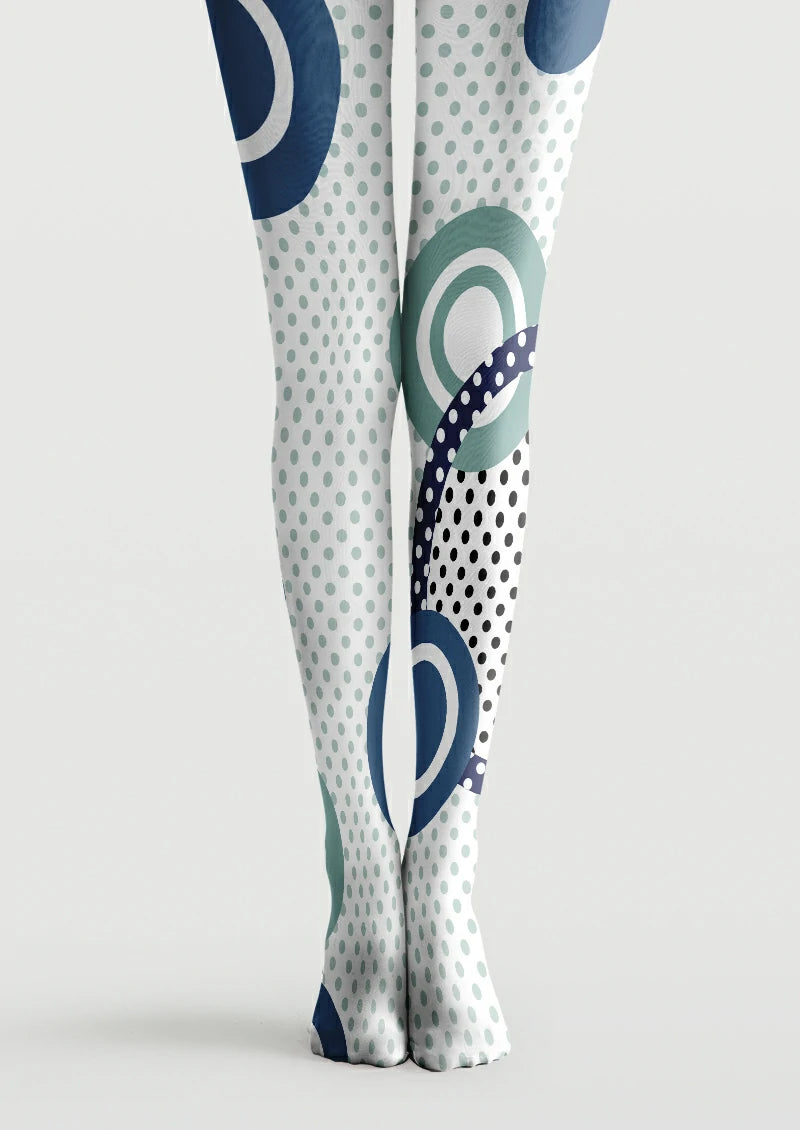 Mod Circle Polka Dot Tights Hosiery Pantyhose