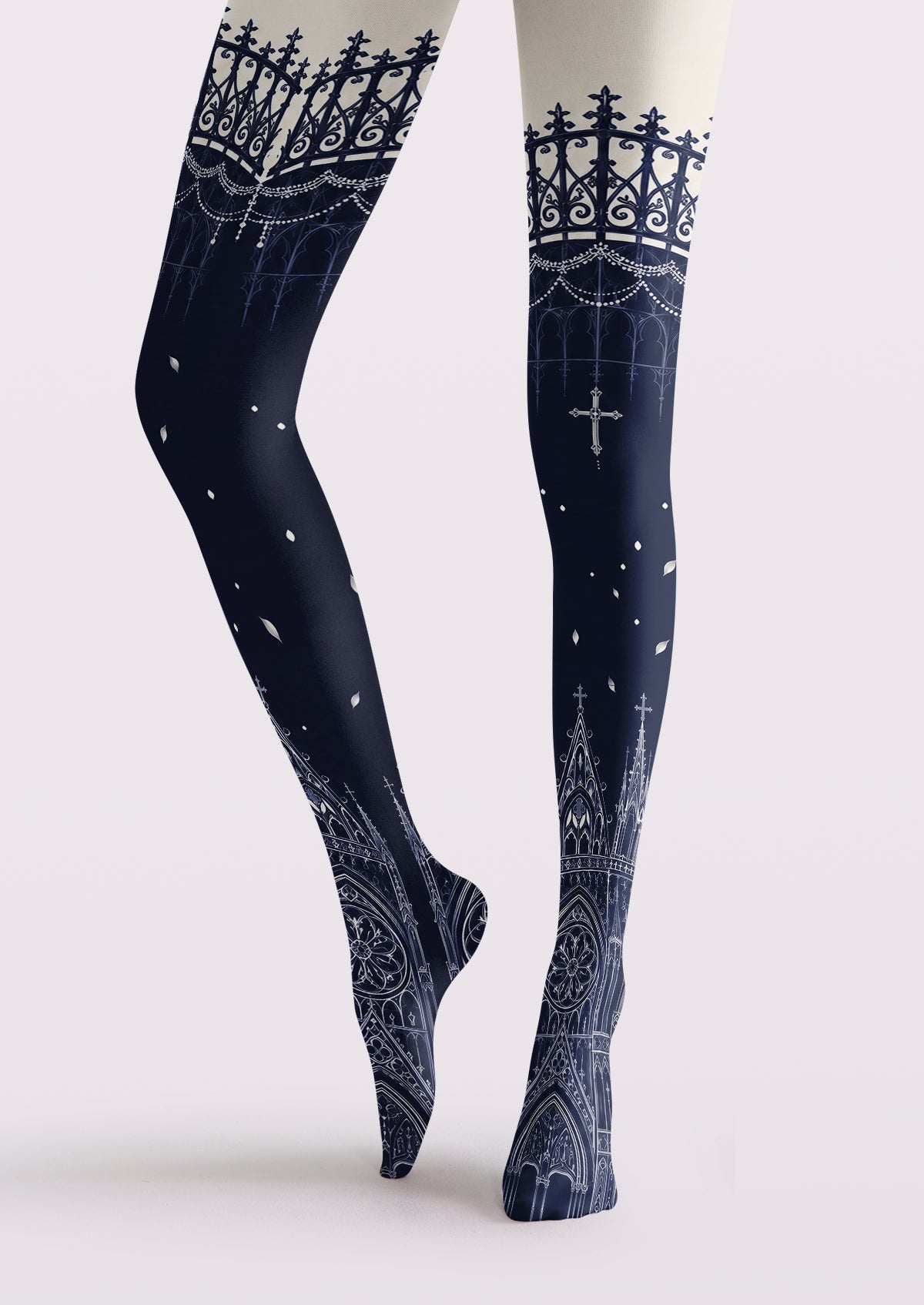 Navy Gothic Cathedral Tights