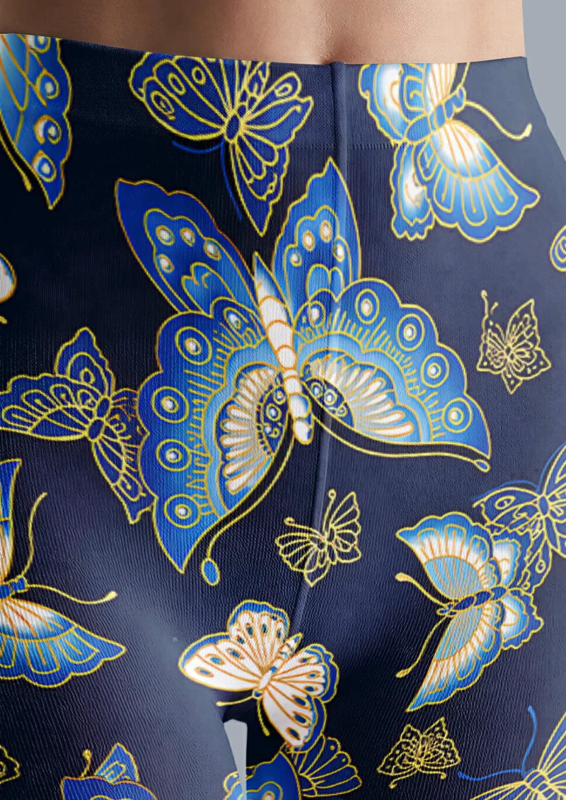 Navy Butterfly Tights
