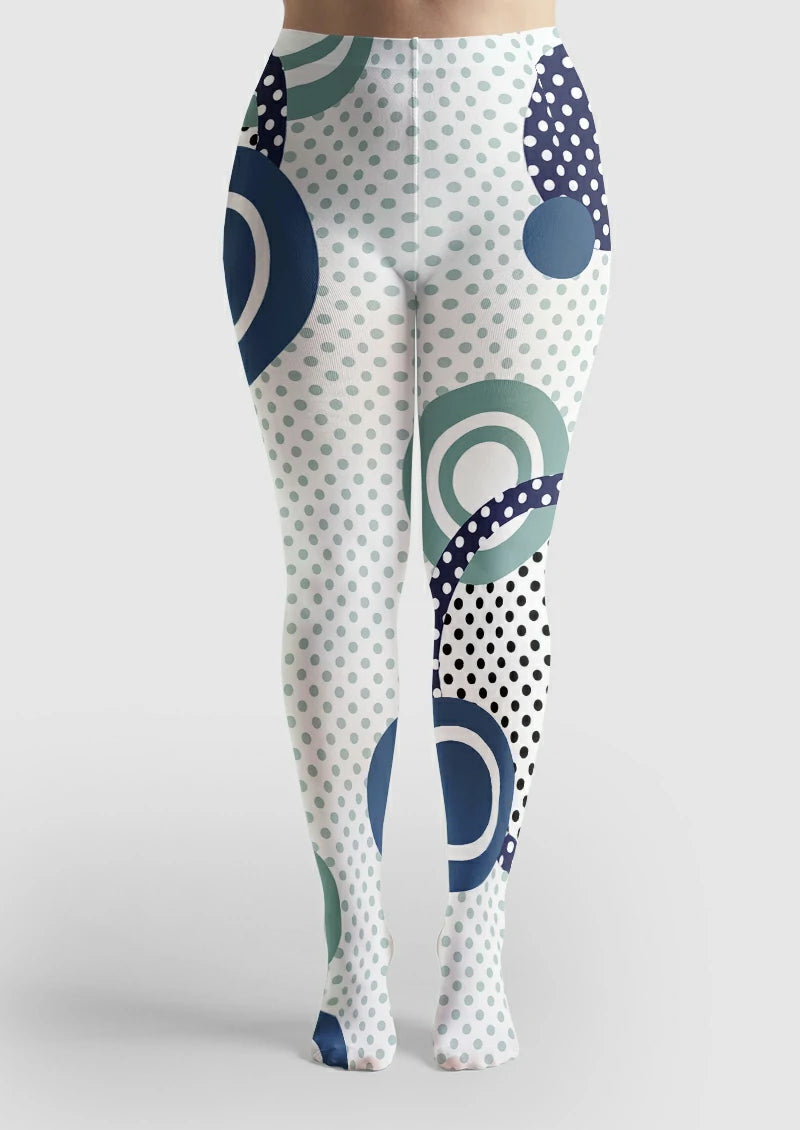 Mod Circle Polka Dot Tights Hosiery Pantyhose