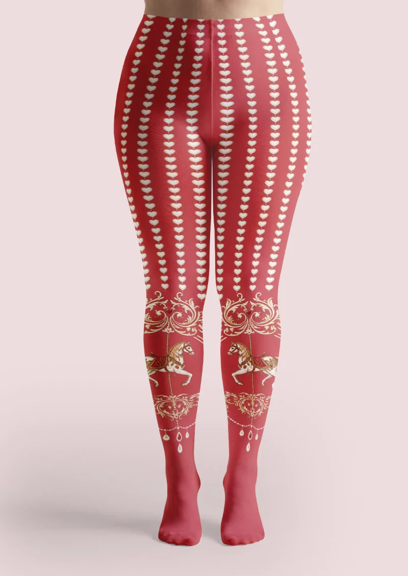 Red Heart Carousel Tights