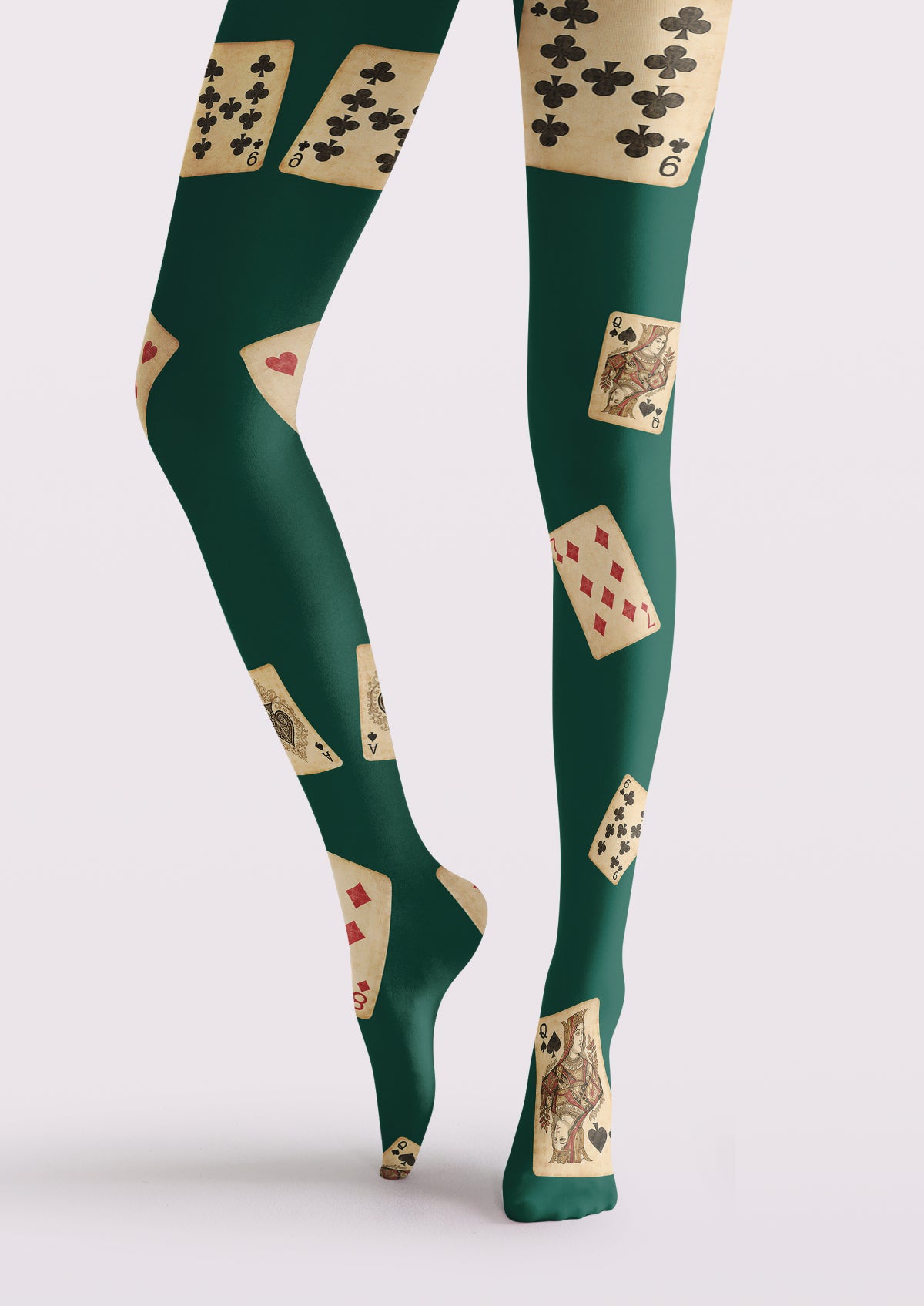 Green Playing Card Tights