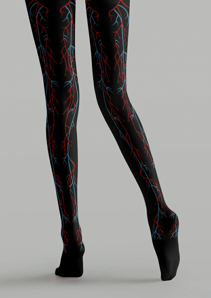 Black Vascular Branch Tights