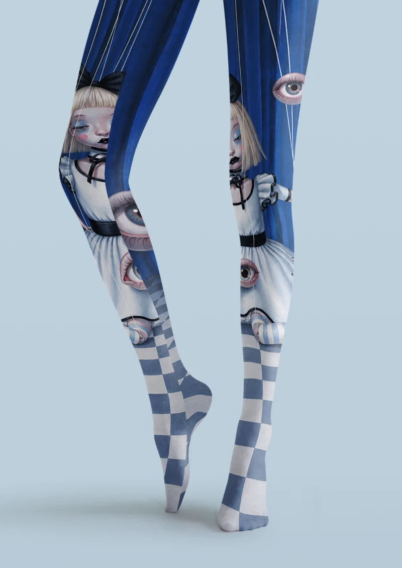 Blue Puppet Girl Tights