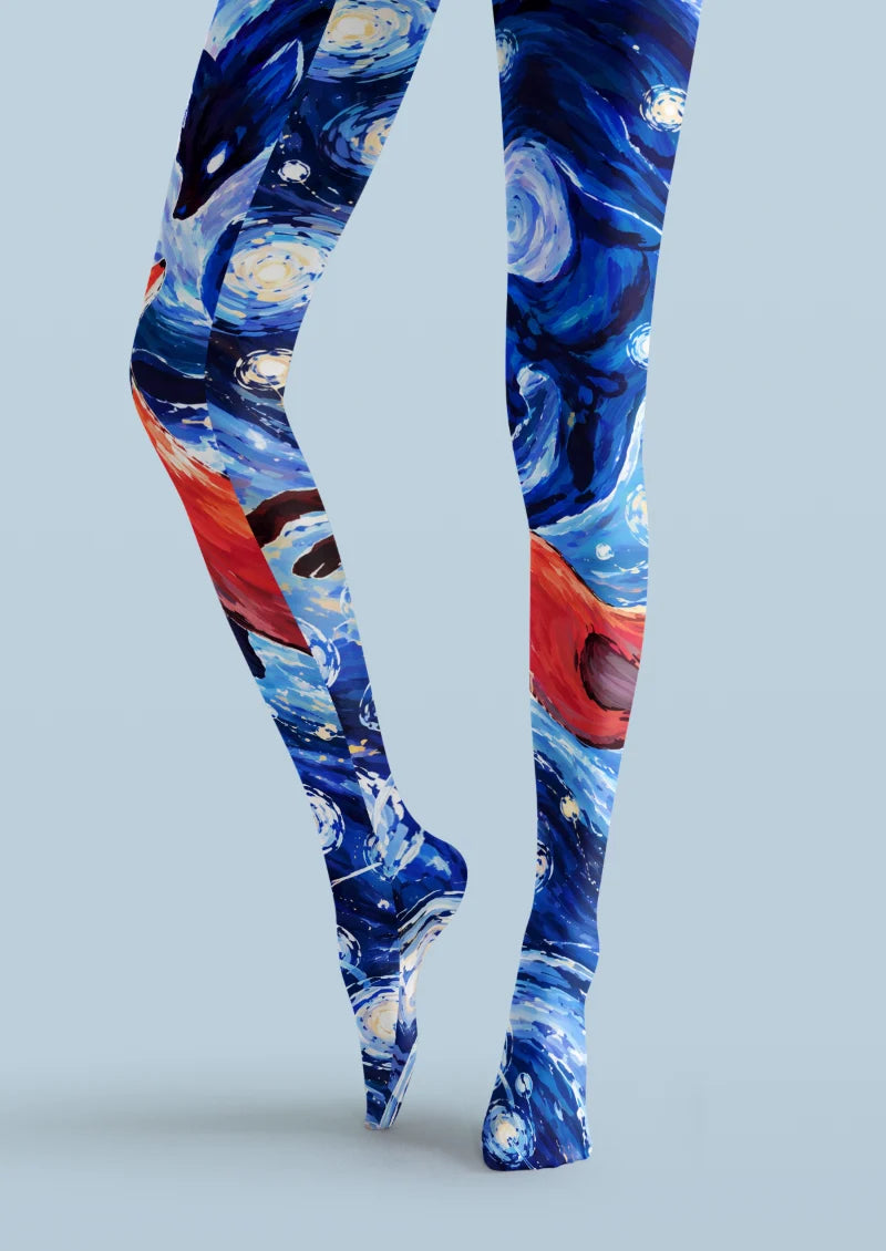 Blue Starry Fox Tights