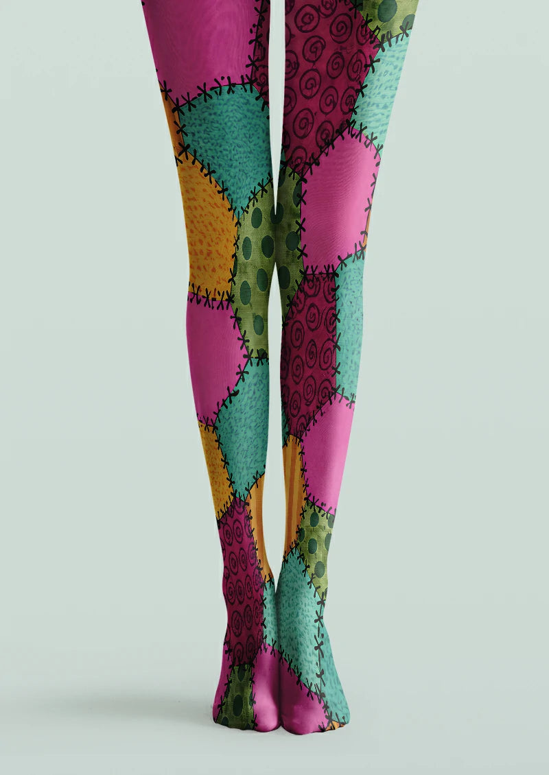 Multicolor Patchwork Tights