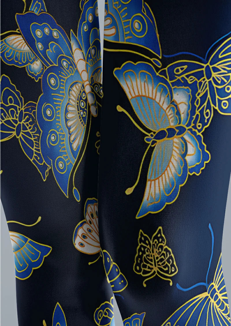 Navy Butterfly Tights