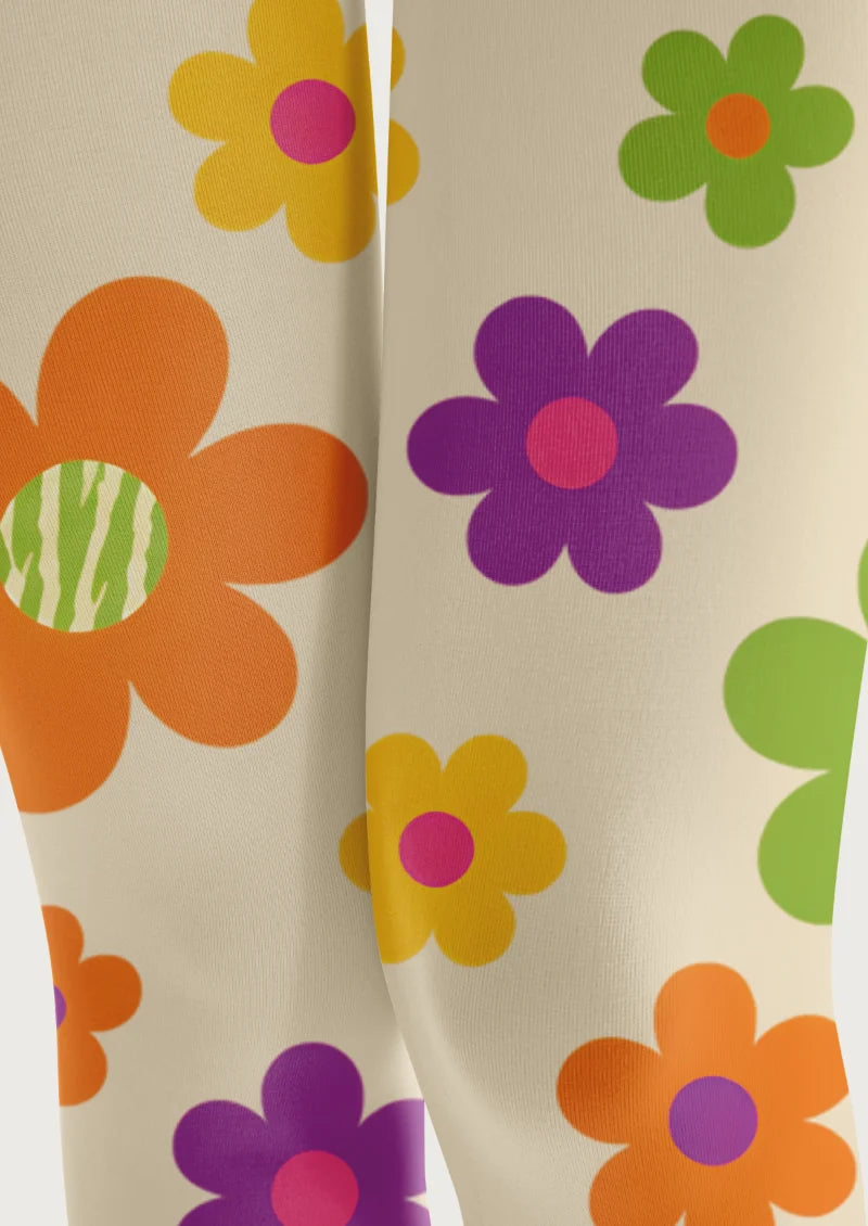 Ivory Rounded Flower Tights