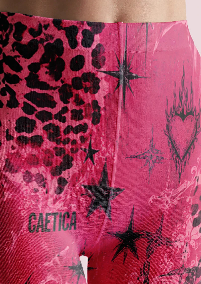 Pink Star Graphic Tights