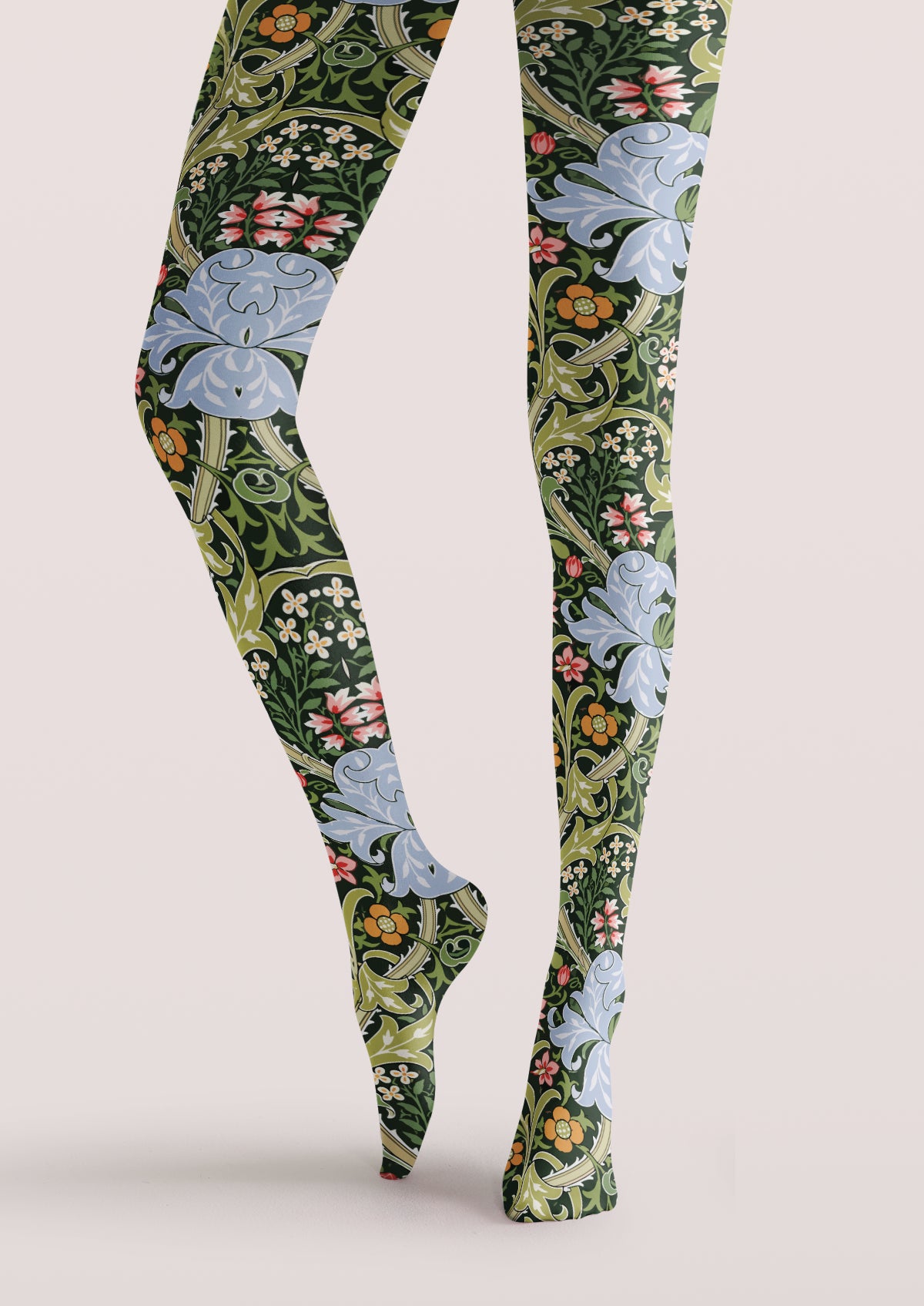 Black Floral Vine Tights