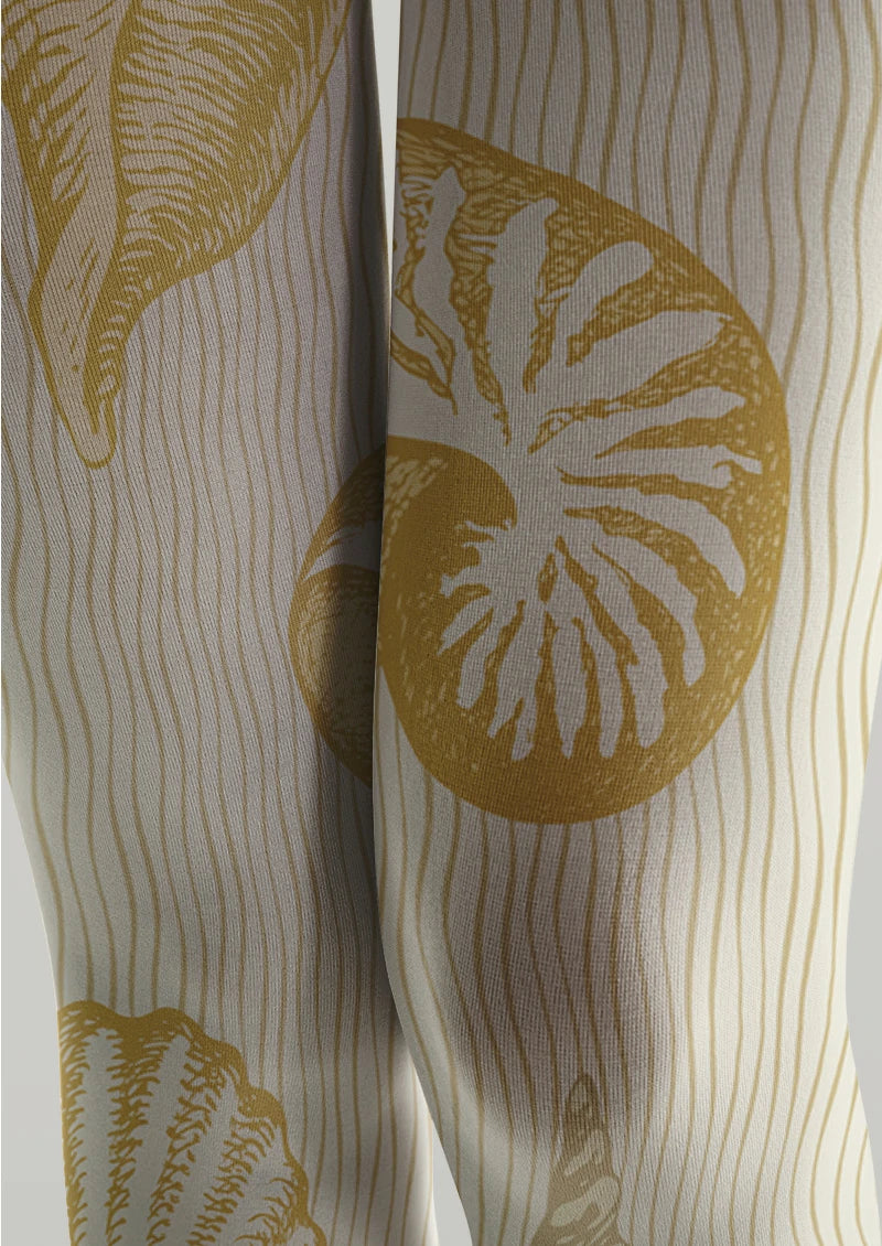 Seashell Pinstripe Graphic Tights Hosiery Pantyhose
