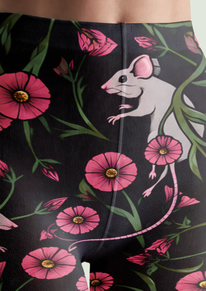 Black Mouse and Floral Tights