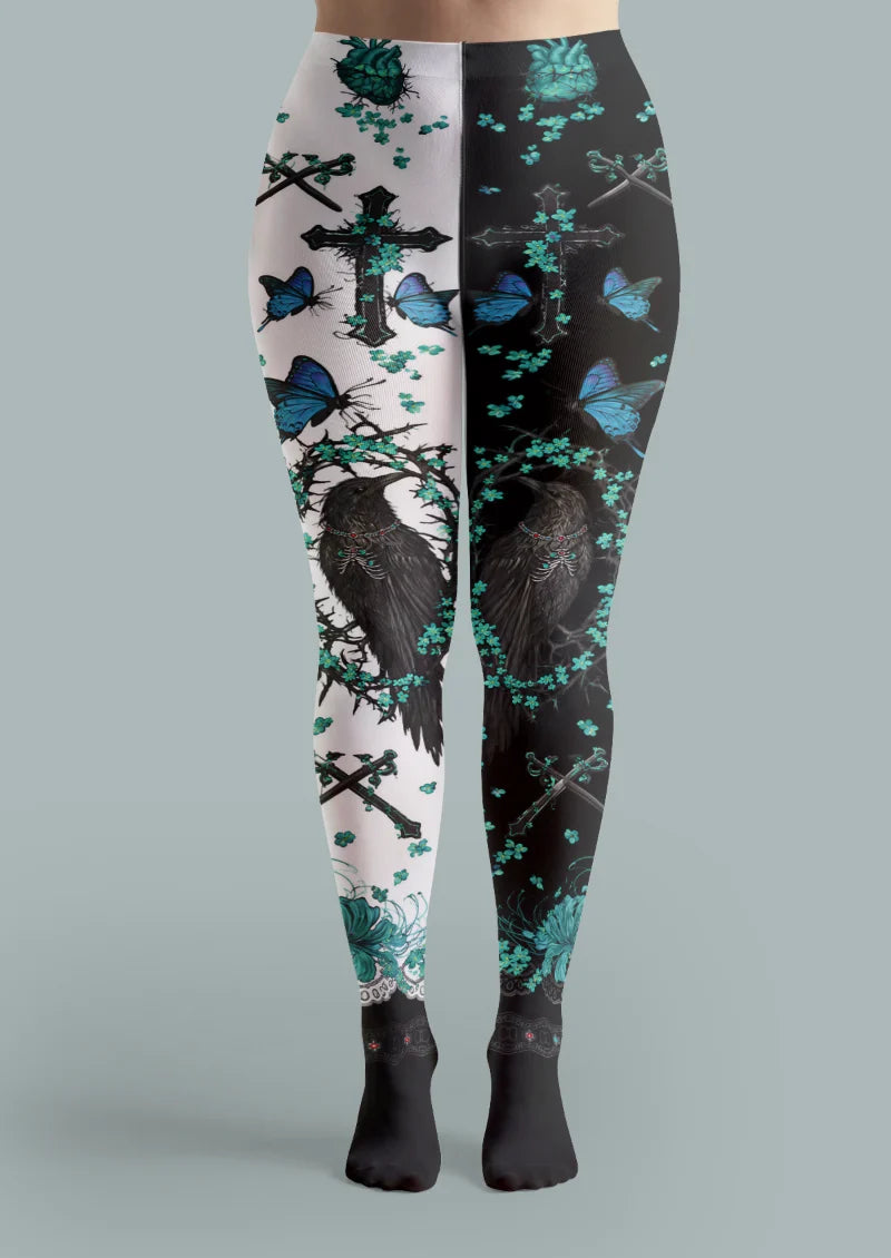 Black Raven and Butterfly Tights