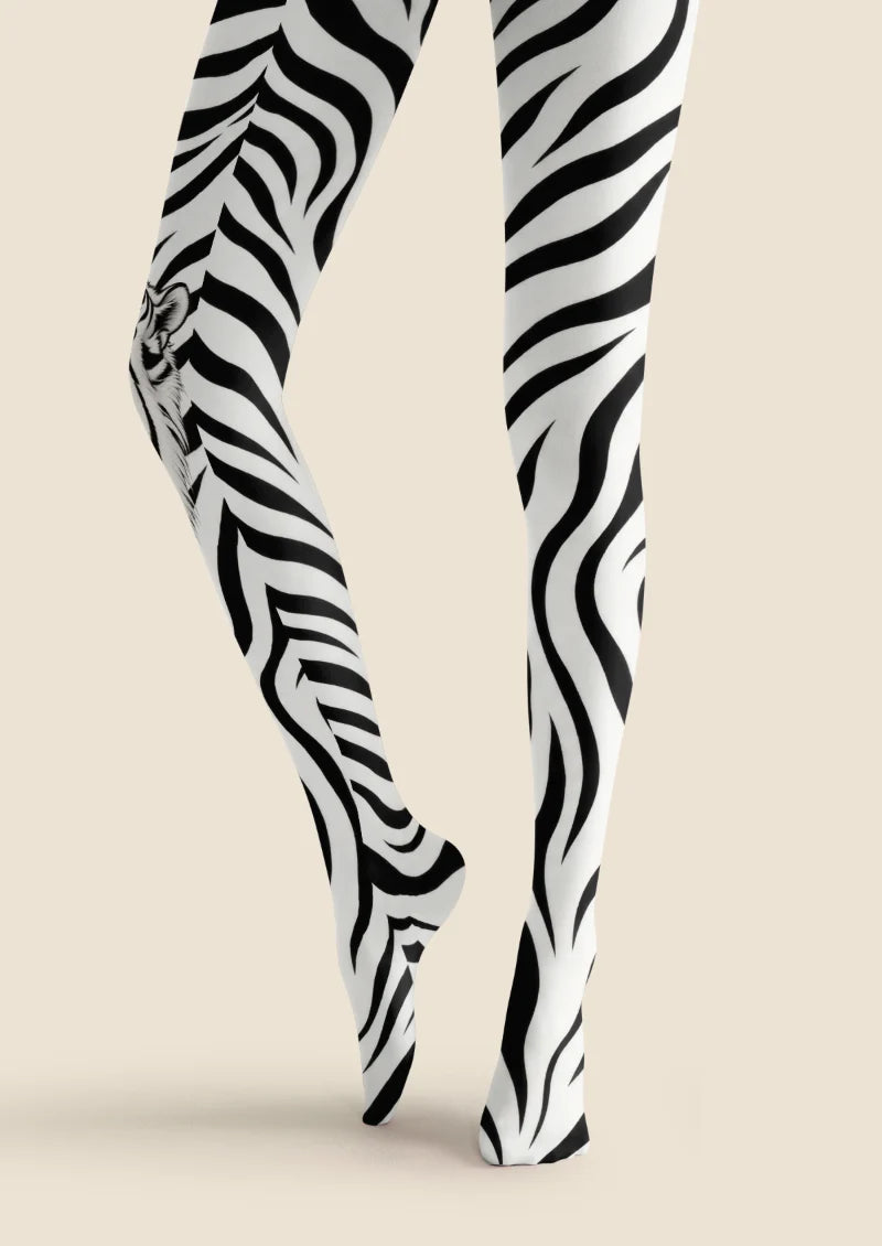 White Tiger Stripe and Roaring Tiger Tights