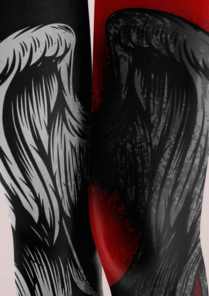 Black Red Angel Wing Tights