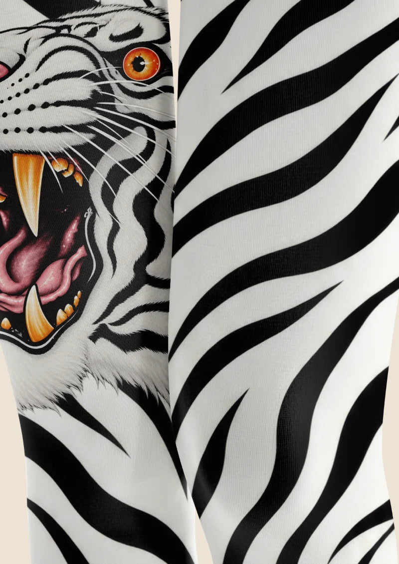 White Tiger Stripe and Roaring Tiger Tights