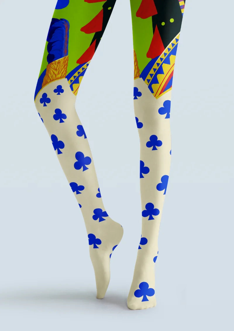 Ivory Playing Card Club Tights