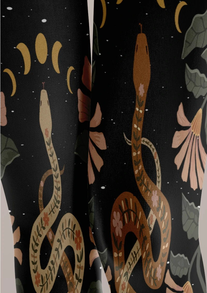Black Moon Snake Tights