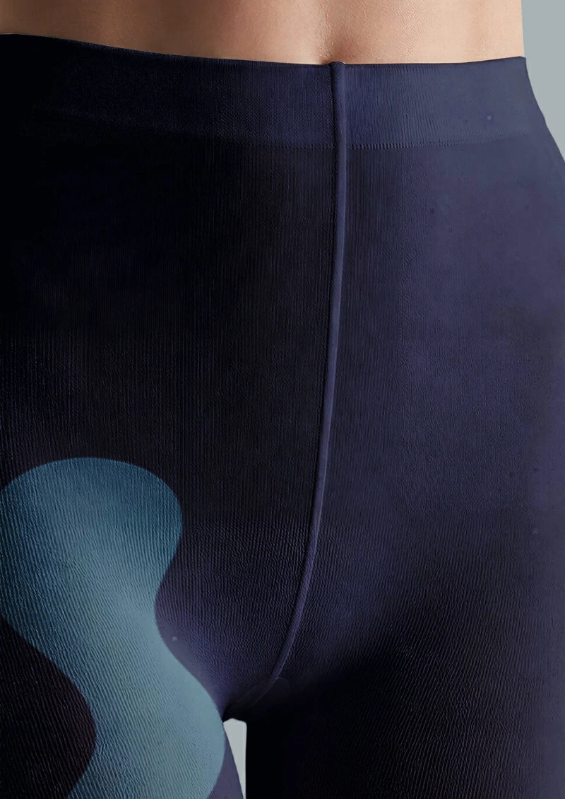 Navy Smiley Blob Tights
